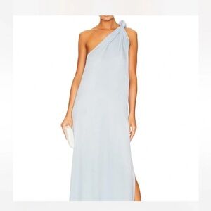REVOLVE Light Blue One-Shoulder Maxi Dress